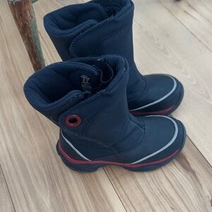 Lands' End Kids Snow Boots - Blue with Red Trim